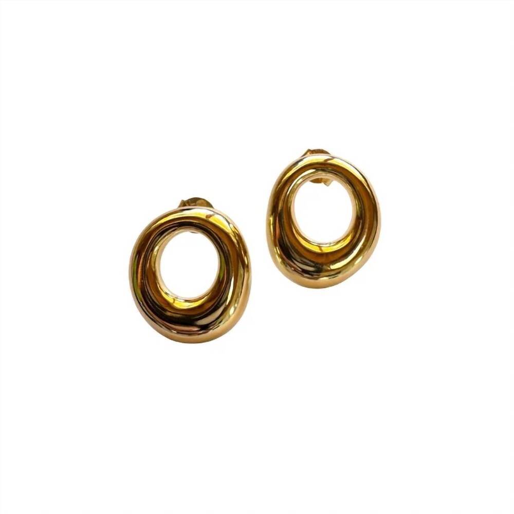 NEW SHEILA FAJL women's infinity glow earrings in shiny gold